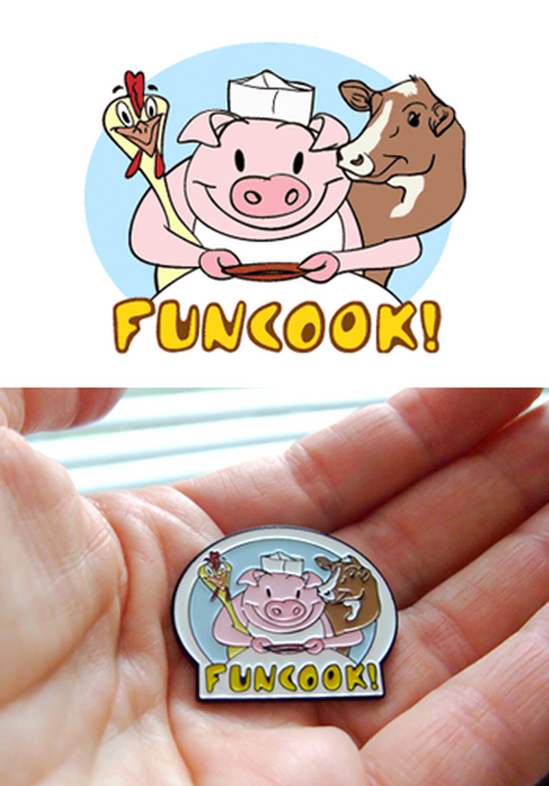 FunCook Bar-B-Que logo and pin design